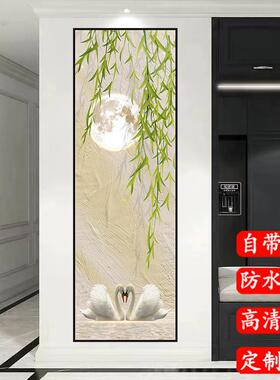 入户玄关自粘贴画客厅过道楼梯窄长条装饰画现代简约墙贴竖版壁画