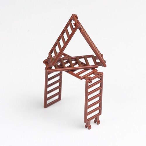 DIY小颗粒积木MOC建筑房屋子场景零配件消防楼梯子围栏栏杆阶梯 - 图0