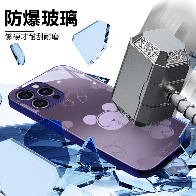 苹果14promax手机壳新款女iphone13mini防摔12por钢化玻璃11女款x全包镜头xr红色卡通可爱p潮牌8plus保护套xs - 图3