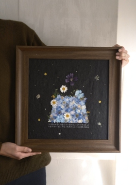 非遗压花手作 多巴胺蛋糕花diy材料包 生日礼物情侣礼物装饰画