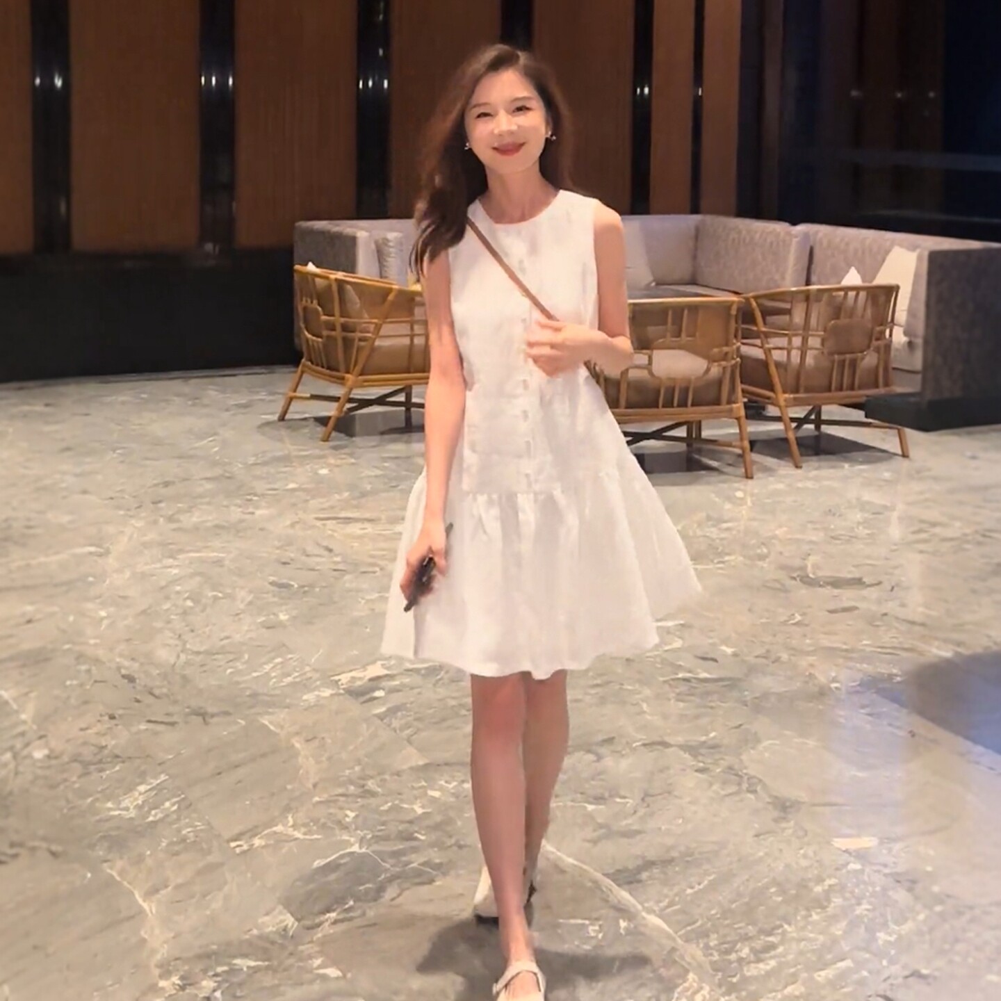 Summer high-end Tencel linen sleeveless dress