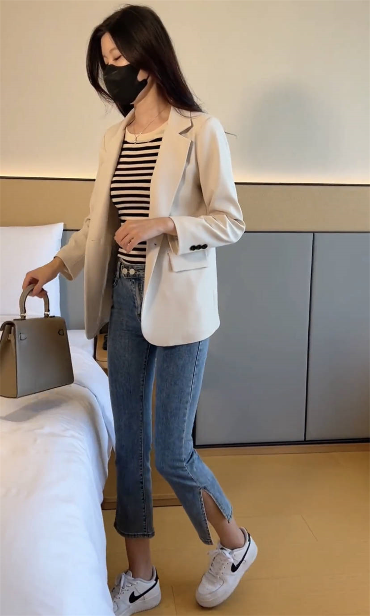 设计感西装外套女2025秋季新款宽松高级感后开叉宽松休闲西服上衣,淘宝优惠券,粉丝福利购,淘宝优惠卷