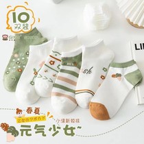 Socks Children ins Tide Pure Color Light Mouth Short Socks Spring Autumn Day Department Cute Cotton Socks Summer Thin boat Sox shorty stockings