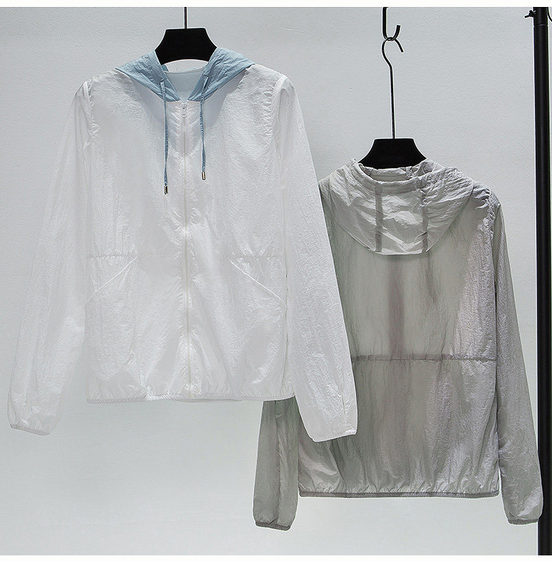 薄透气2020新款夏季服带帽衫防晒衣 羽诗贝短外套