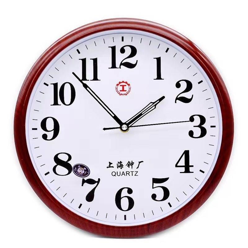上海钟厂时钟表客厅卧室家用墙钟现代简约石英钟圆形壁挂挂钟 - 图0