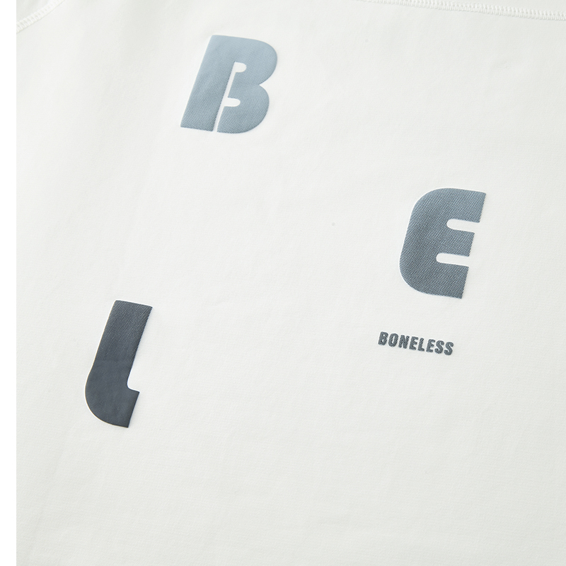 BONELESS日系简约字母渐变发泡印花哈苏线速干长袖T恤运动上衣潮 - 图2