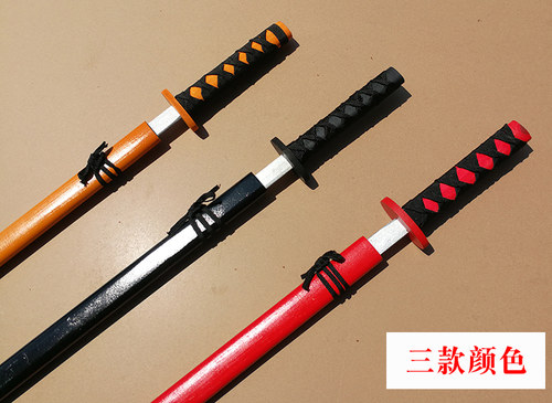 儿童玩具刀剑木刀木剑竹剑竹刀剑道练习日本武士木刀木制玩具刀 - 图2