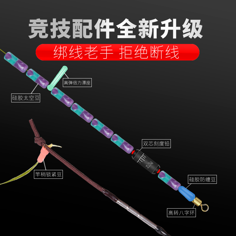 迪恩成品钓鱼主线组进口原丝线强大拉力手工绑好竞技鱼线配件套装-图0