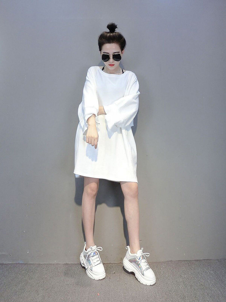 欧洲站秋装2020新款时尚港风卫衣裙 花阅连衣裙