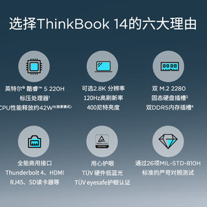 【政府补贴】ThinkPad联想ThinkBook14/16英特尔酷睿5/7 1T固态硬盘学生办公商务游戏笔记本电脑官方旗舰