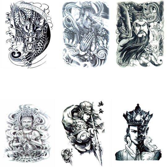 Color tattoo stickers for children simulated wolf head waterproof stickers