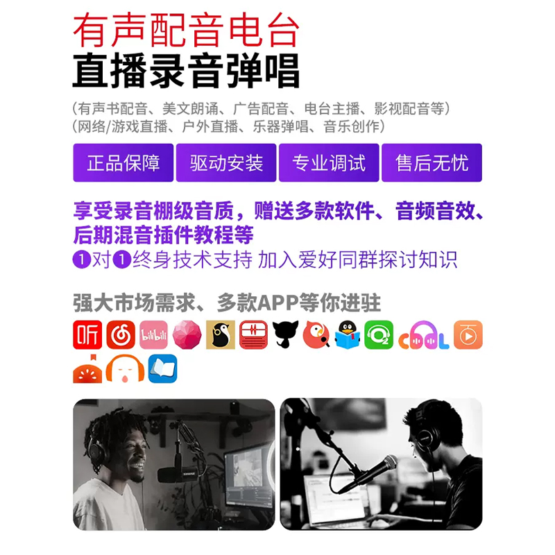 北京797Audio M3大振膜电容麦克风专业有声书录音直播K歌人声话筒-图1