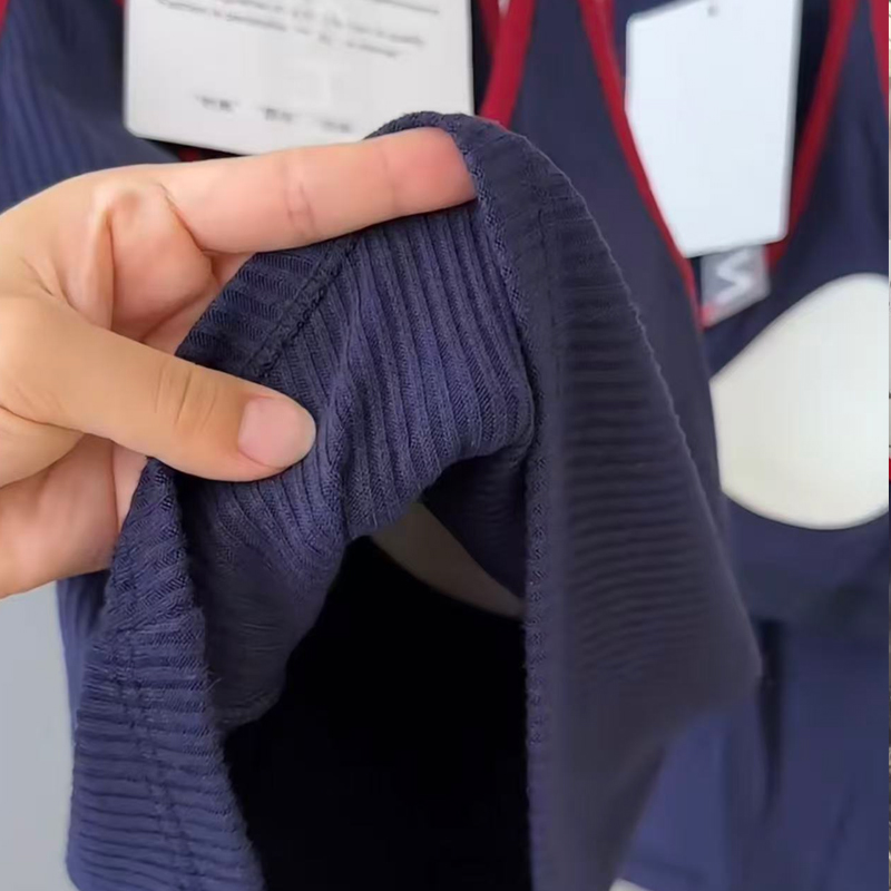 3017粗螺纹吊带背心秋冬新款大U撞色挂脖美背纯色百搭洋气上衣潮 - 图1