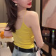 Feizi Ji 2801 double shoulder strap camisole women's early spring fashionable backless ສາຍ U-shaped ງາມແລະຫນ້າເອິກ pad all-in-one top