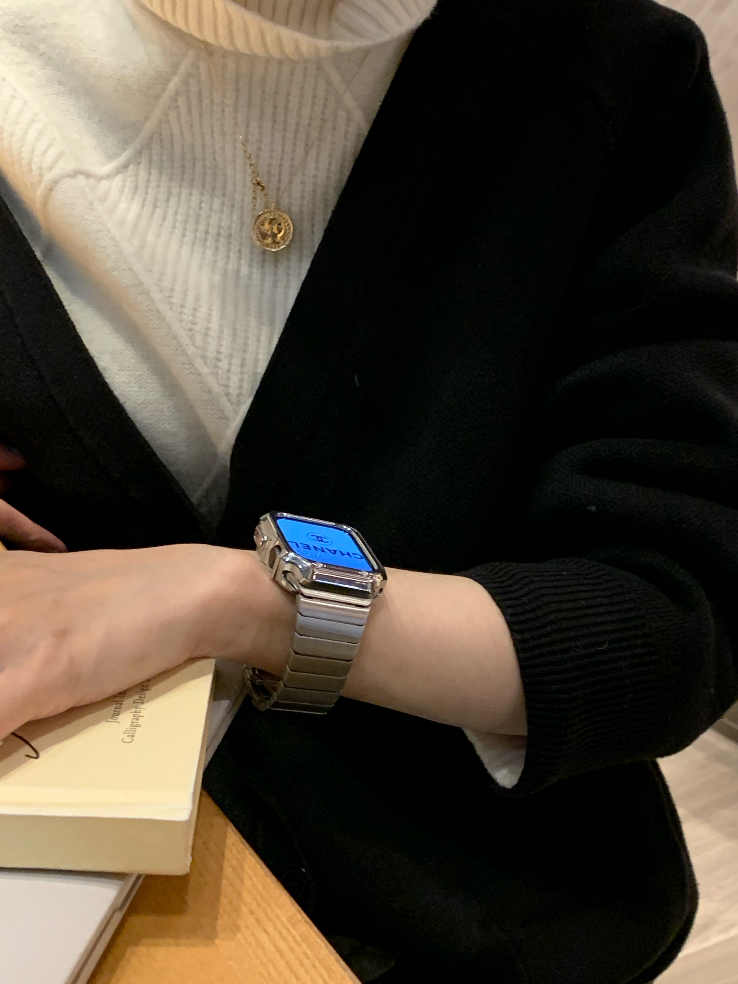 星光记复古精致不锈钢金属表带适用于iwatch987654se休闲时尚高级 - 图0