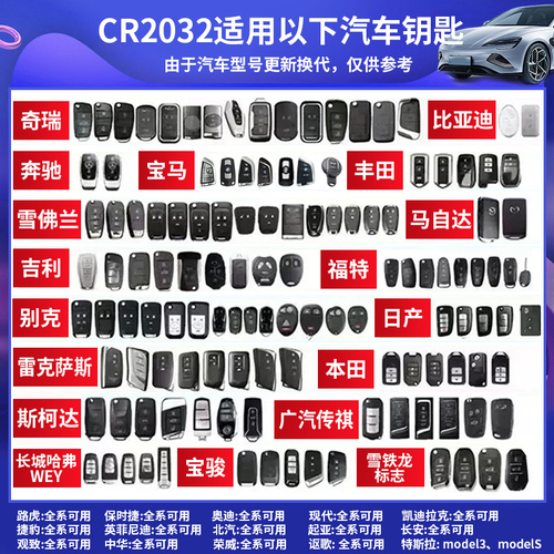 松下CR2032CR2025纽扣电池3V适用于奔驰现代大众奥迪汽车钥匙遥控器电子体重秤主板盒子CR2016cr1632
