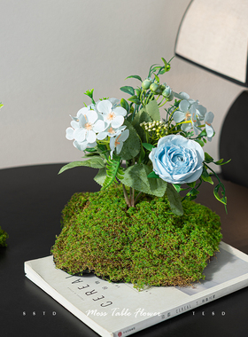 迷你苔藓造景桌花假花仿真花摆件展台窗台飘窗绿植仿生花装饰摆设