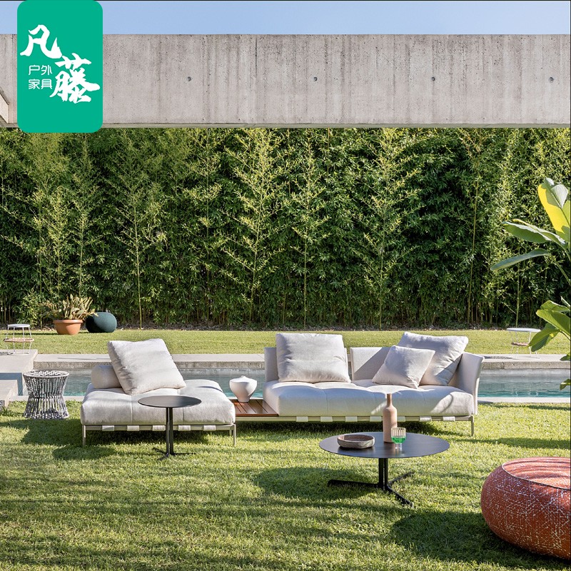 北欧简约户外沙发庭院别墅花园露天阳台休闲沙发组合室外防水家具 - 图0