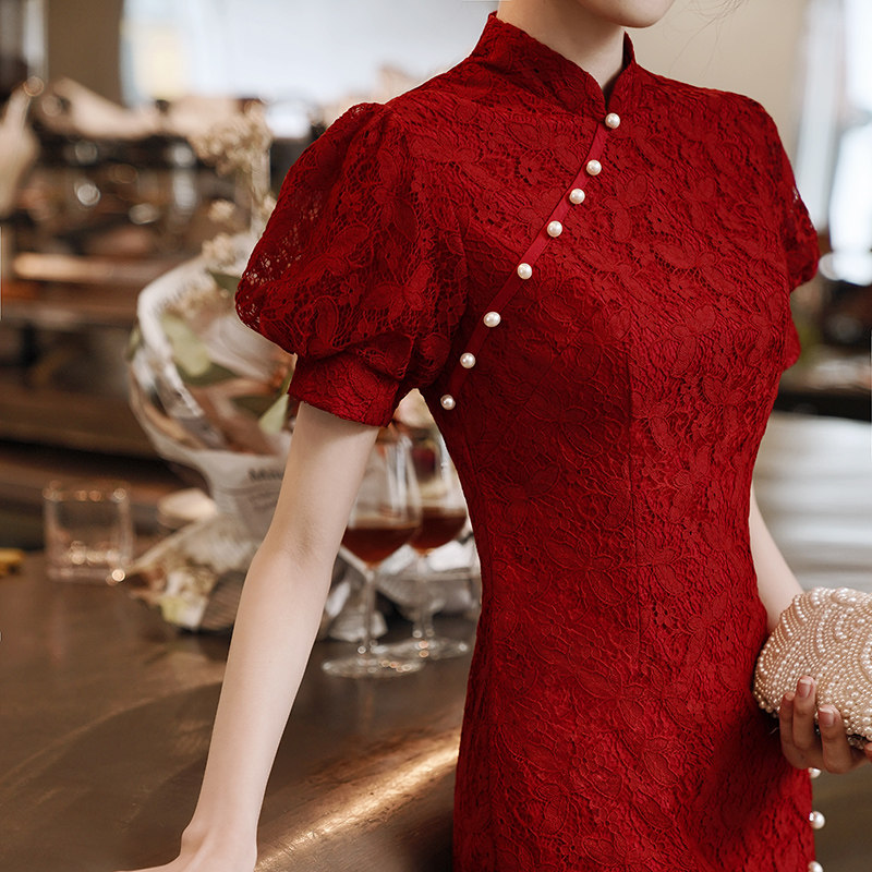 新娘2021新款冬季小个子中式裙旗袍 维娜新娘礼服/晚装