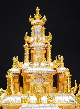 藏式纯铜十一寸大幻化坛城家用供奉摆件金银双色鎏金鎏银密宗精铜