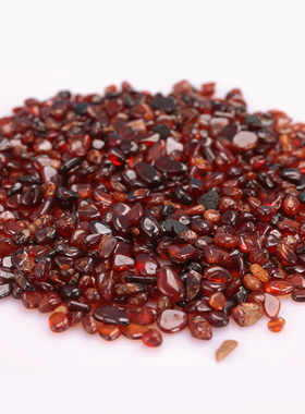 藏式天然宝石密宗供奉佛像装藏供曼扎盘橙红石榴石50g家用摆件