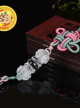 天语龙吟原创古风天然白水晶金刚杵金刚橛手工流苏挂件车挂 包挂