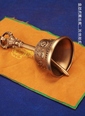 藏传金刚铃杵套法器保护套盒塑料金刚铃杵袋红色金色布垫包邮雕花