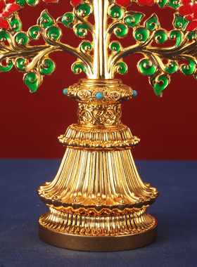 合金摆件八瑞物组合家用供奉彩绘法器吉祥八瑞树总集工艺品镶宝石