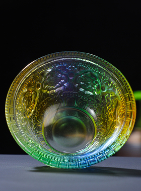 供水杯供佛杯佛前家用供奉摆件彩色吉祥供水碗圣水净水杯琉璃供杯