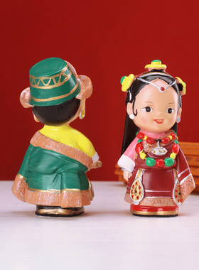 西藏人物树脂模型商超摆件民族婚宴内蒙古公仔卓玛扎西工艺品道具