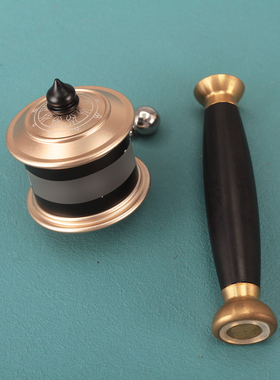 纯铜藏式手摇转筒家用立体电镀黑手摇双轴承合金属随身摆件色宝石