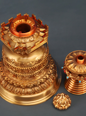 藏式黄铜八吉祥七宝塔民族风
