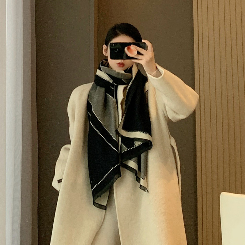 气质蝴蝶结围巾女冬季披肩两用2025新款韩版百搭仿羊绒双面加厚,淘宝优惠券,粉丝福利购,淘宝优惠卷