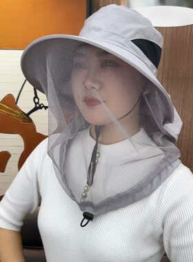 新款防蚊帽户外钓鱼帽
