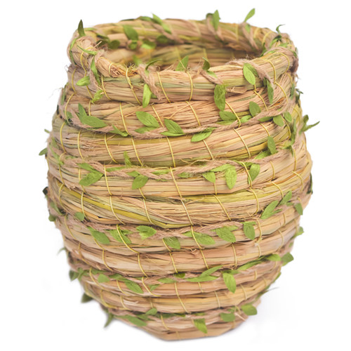 田园草编鸟窝珍珠玄凤虎皮牡丹鹦鹉用品挂窝小鸟窝鸟巢草窝繁殖箱 - 图3