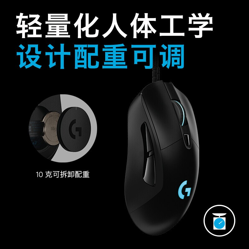 罗技G403hero有线USB电竞游戏鼠标吃鸡宏CSGO通用RGB炫光机械鼠标 - 图1