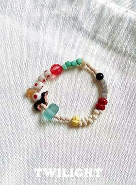彩色多巴胺串珠小众高颜值手链