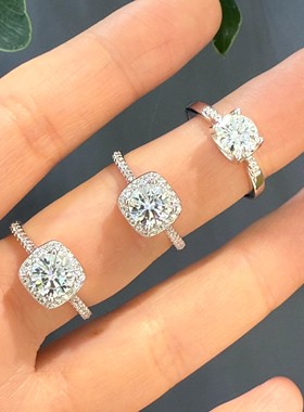 胖东来小方糖莫桑钻戒指