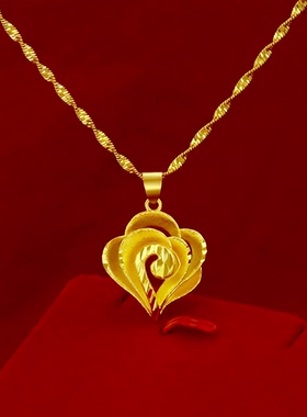 祥云爱心项链金店铜款女士越南沙