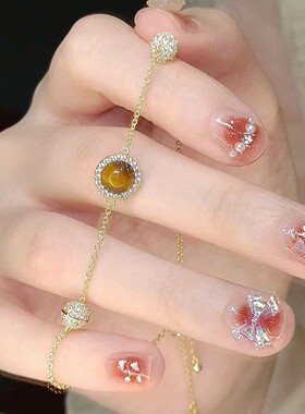 黄金色点钻心说星球项链手链耳钉
