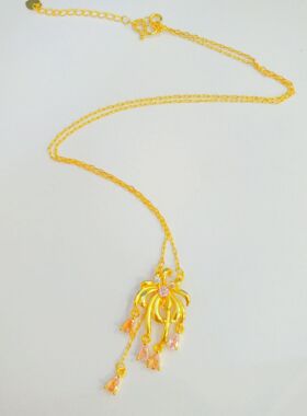 黄金色向阳绽放光芒项链女款时尚