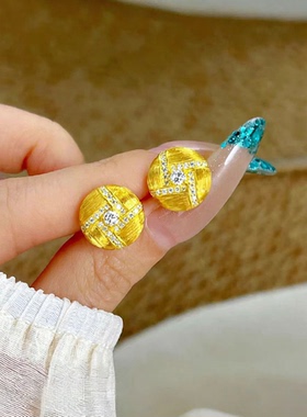 新中式古法拉丝鎏光织金点钻镂空
