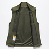 Middle-aged and elderly outdoor workwear vest for men 2026 spring and autumn stand-up collar casual zipper multi-pocket vest vest for men