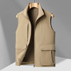 Middle-aged and elderly outdoor workwear vest for men 2026 spring and autumn stand-up collar casual zipper multi-pocket vest vest for men