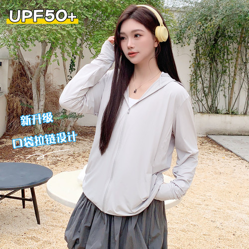 防晒衣女2025大码夏季防紫外线冰丝UPF50+薄款透气宽松开衫防晒服 - 图2