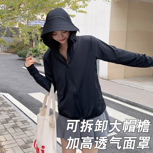 防晒衣女2025大码夏季防紫外线冰丝UPF50+薄款透气宽松开衫防晒服 - 图0