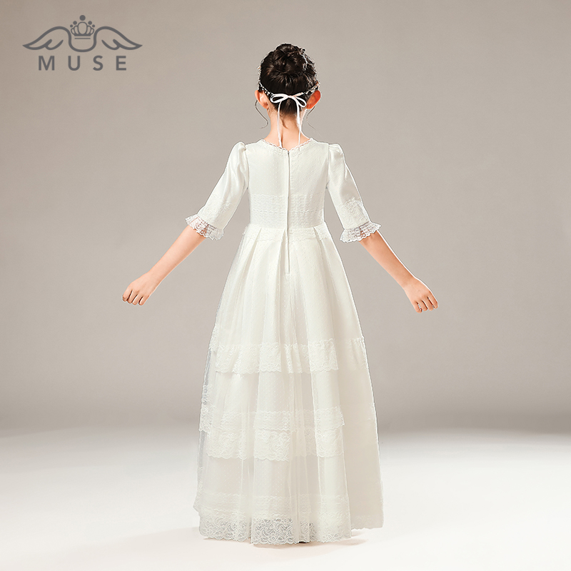 2021年新款生日礼服裙女童花童婚纱公主裙春夏长袖钢琴演出洗礼服,淘宝优惠券,粉丝福利购,淘宝优惠卷