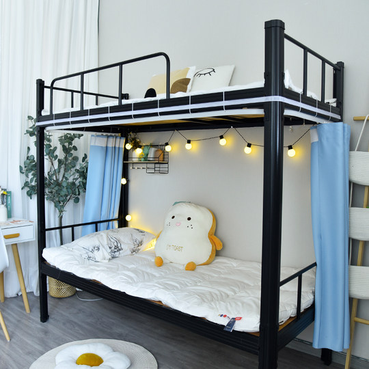 学生宿舍下铺轨道床帘可弯曲连续轨道下桌帘纯色简约寝室遮光帘子