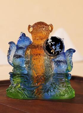 2026宋韶光马年吉祥物属龙[鼠猴喜合]吊坠摆件宋绍光招财琉璃装饰