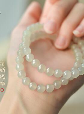 2026和田玉手串女男野牛沟蜂蜜水东海水晶翡翠散珠子晴水手镯玉石